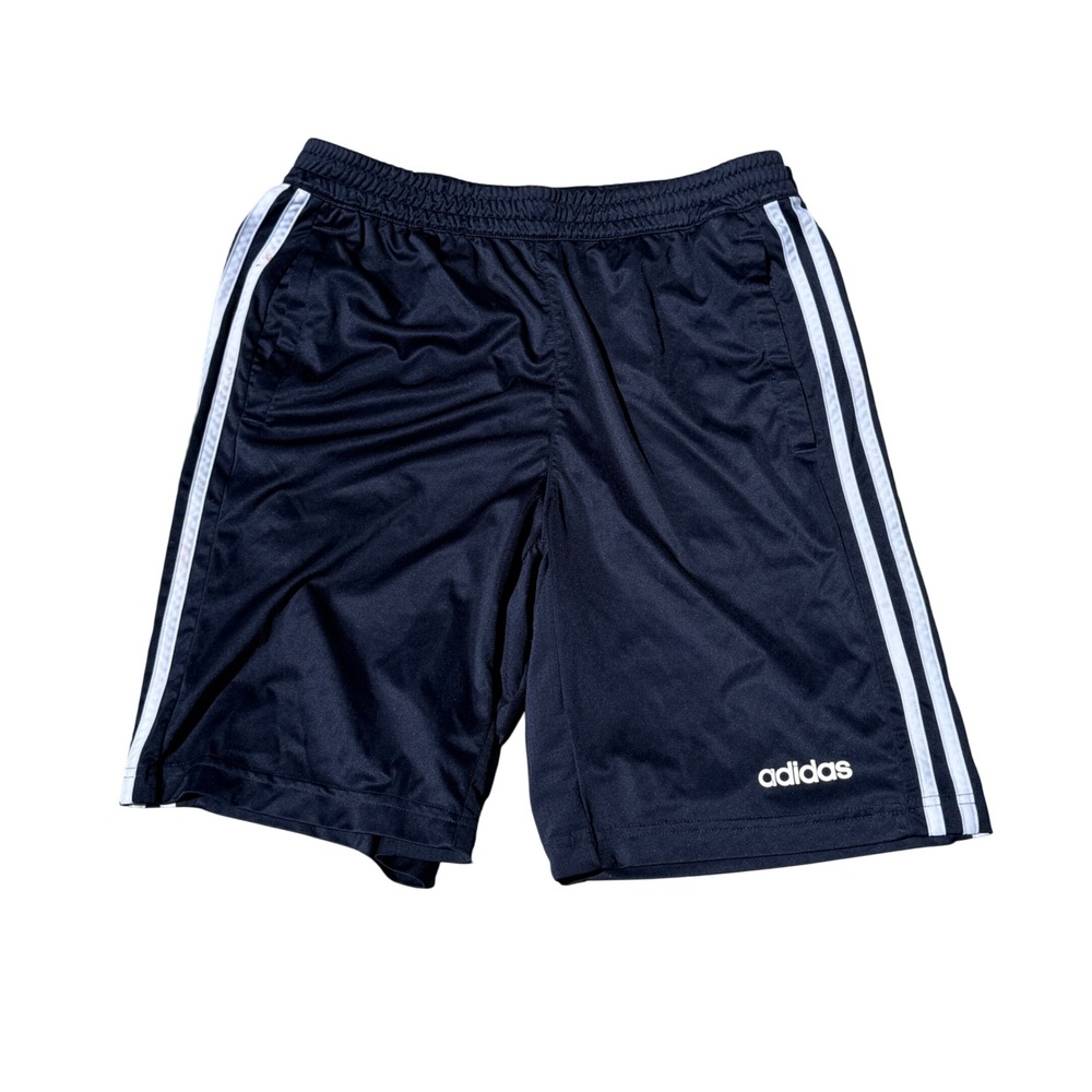 Adidas Athletic Shorts Mens Medium Navy Blue Good 3-Stripe Climacool Training